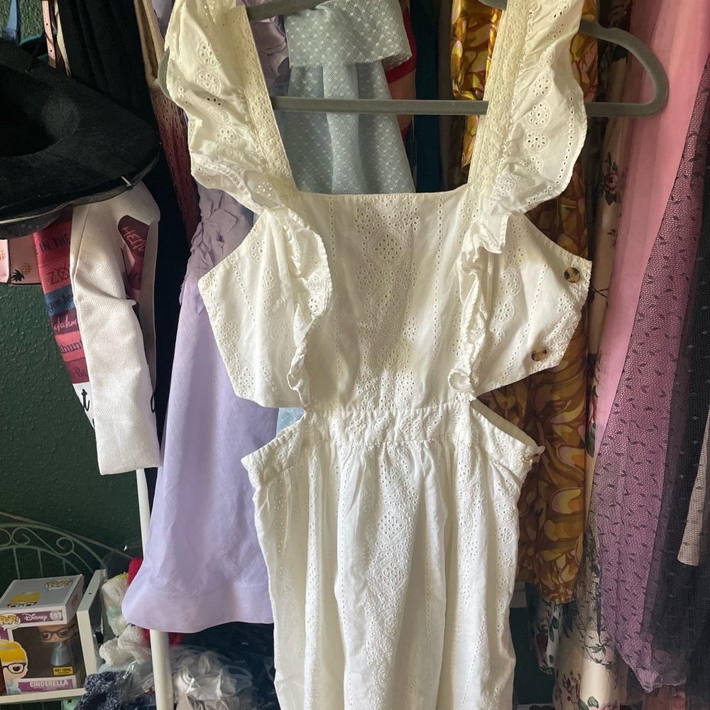 White Eyelet Ruffle Dress - Picture 3 of 3